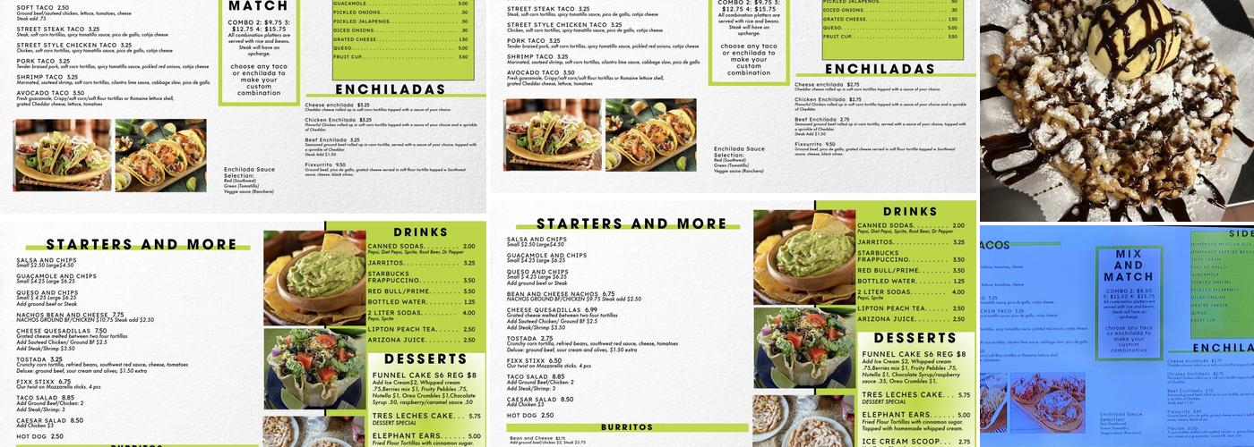 Taco Fixx Menu