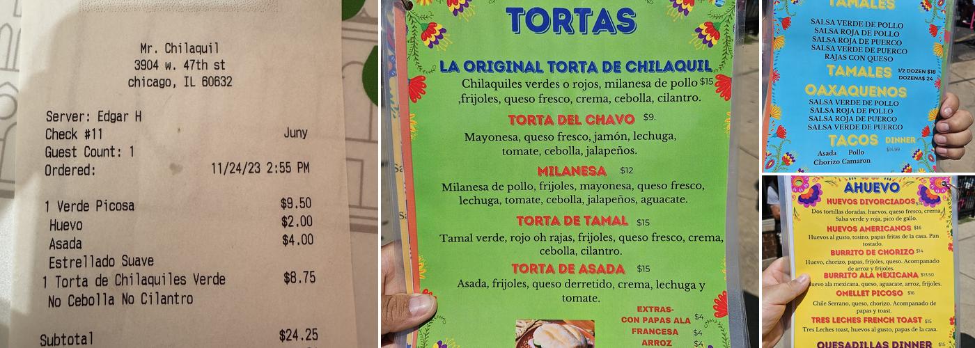 Mr Chilaquil Menu