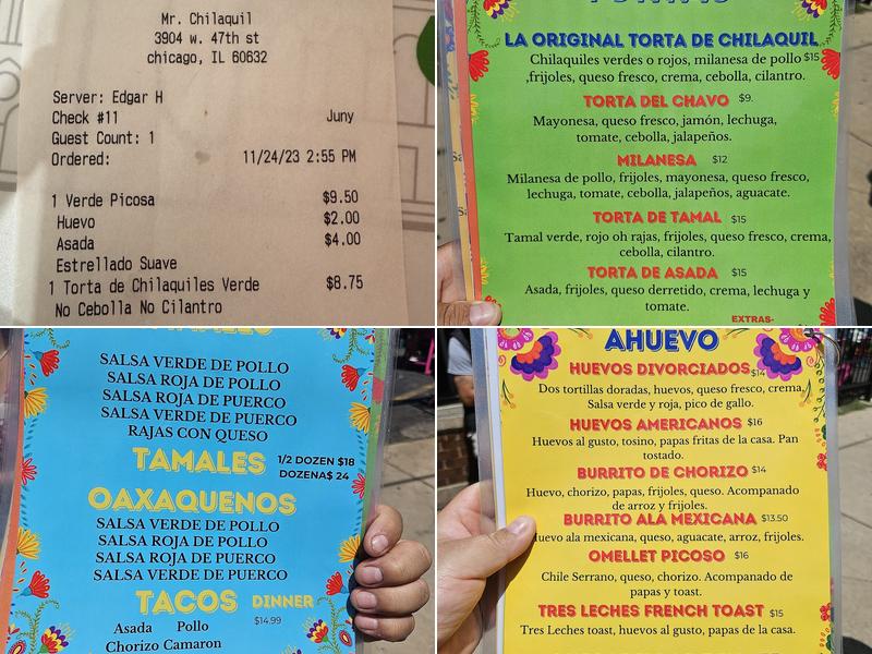 Mr Chilaquil Menu