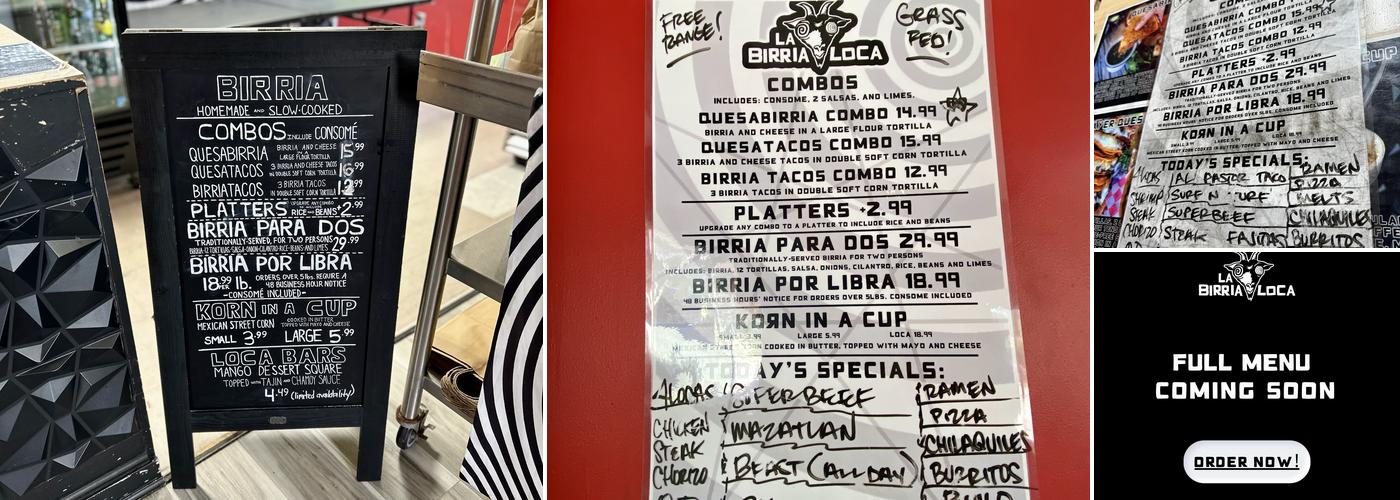 La Birria Loca Menu