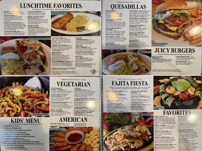 Blue Agave Mexican Grill & Bar Menu