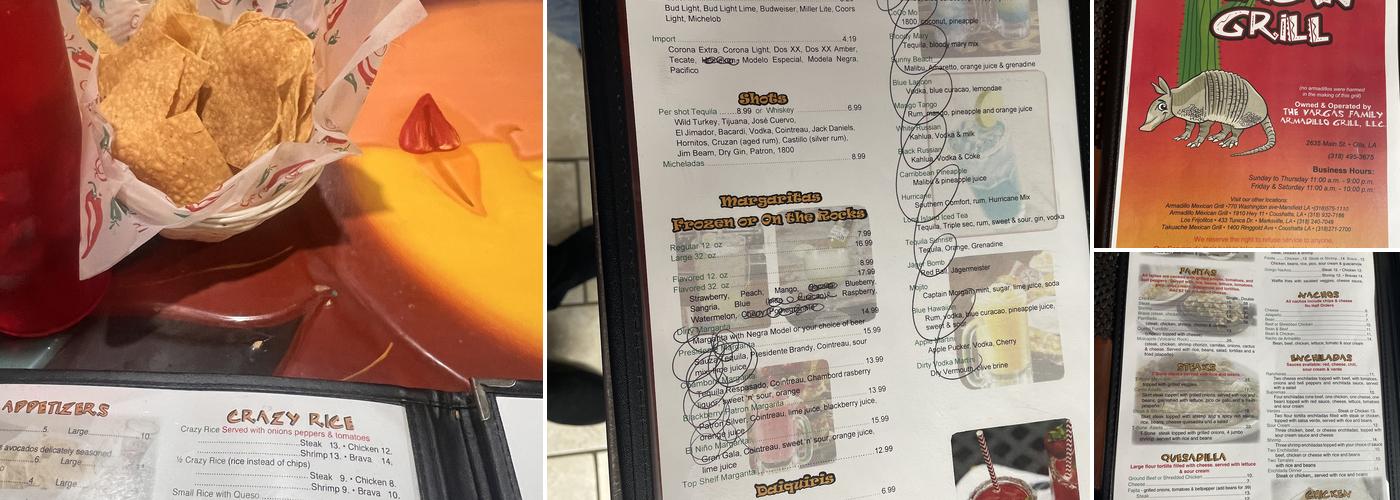 Armadillo Mexican Grill Menu