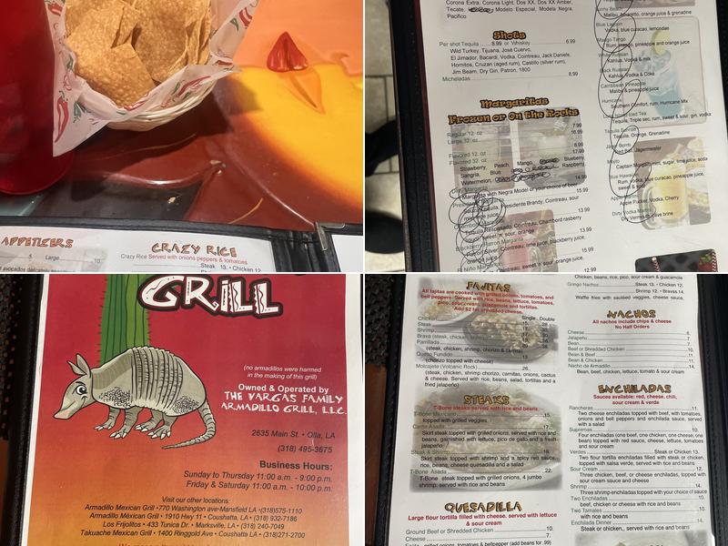 Armadillo Mexican Grill Menu
