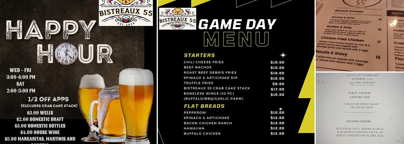 Bistro 55° Menu