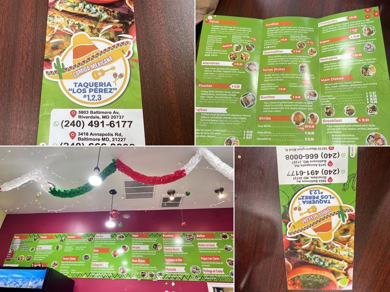 Taqueria los perez Laurel Menu