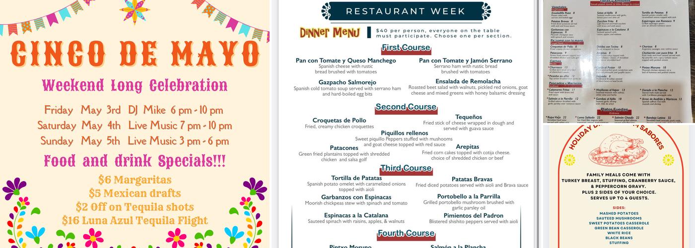 Sabores Tapas Bar Menu