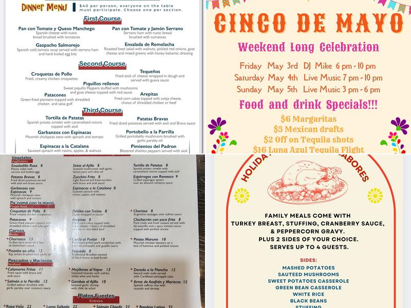 Sabores Tapas Bar Menu