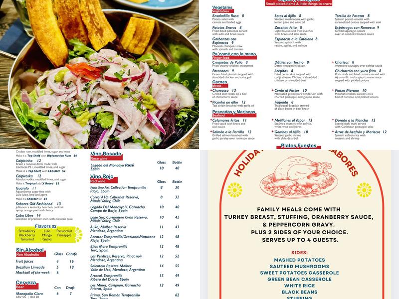 Sabores Tapas Bar Menu