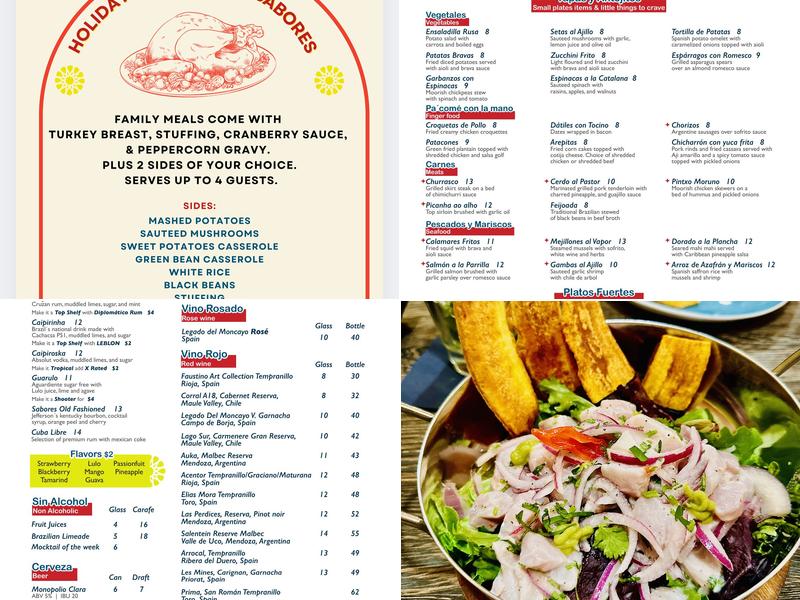 Sabores Tapas Bar Menu