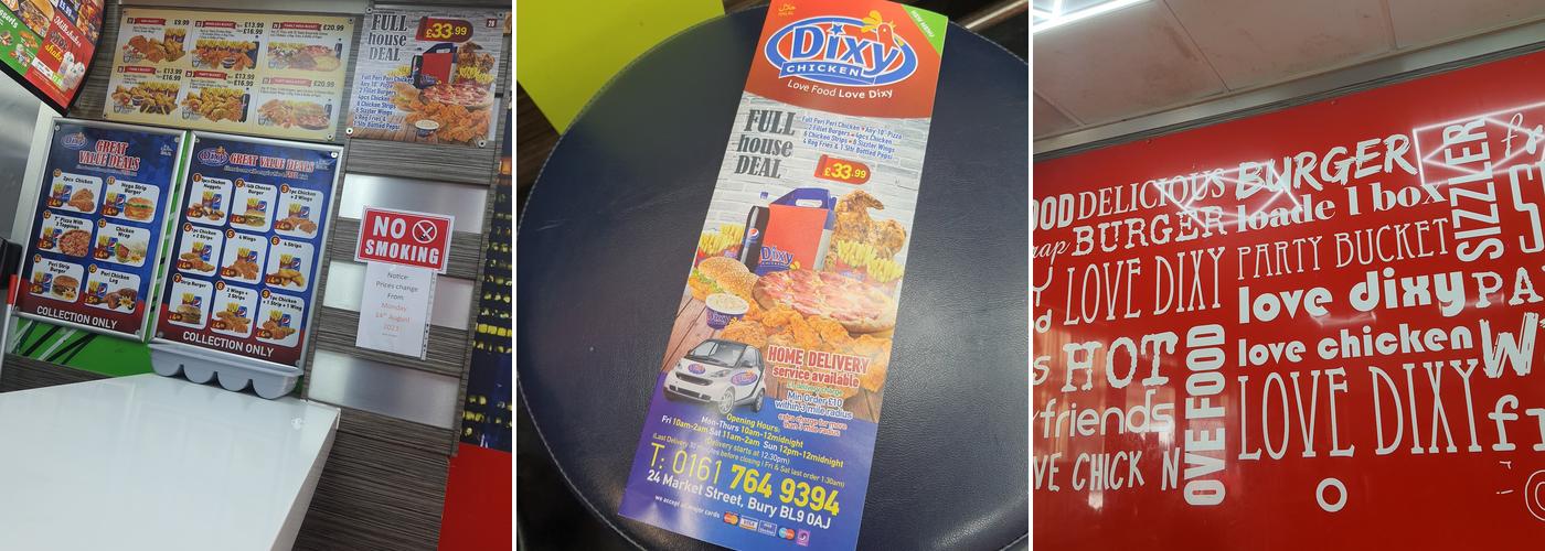 Dixy Chicken Bury Menu