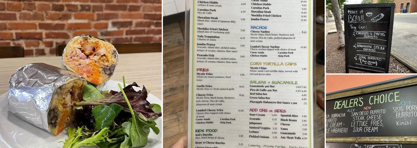 Mystic Burrito Menu
