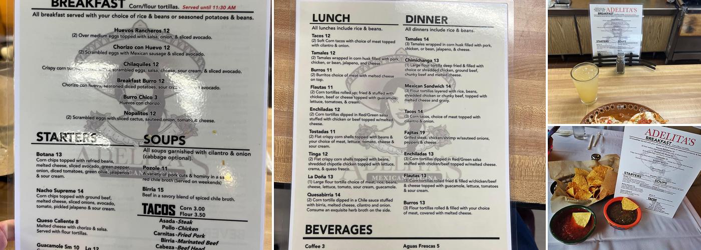 Adelita’s Menu