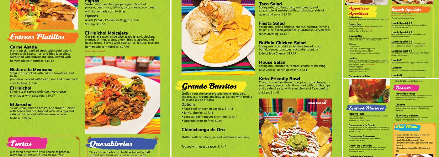 El Huichol Mexican Restaurant Menu