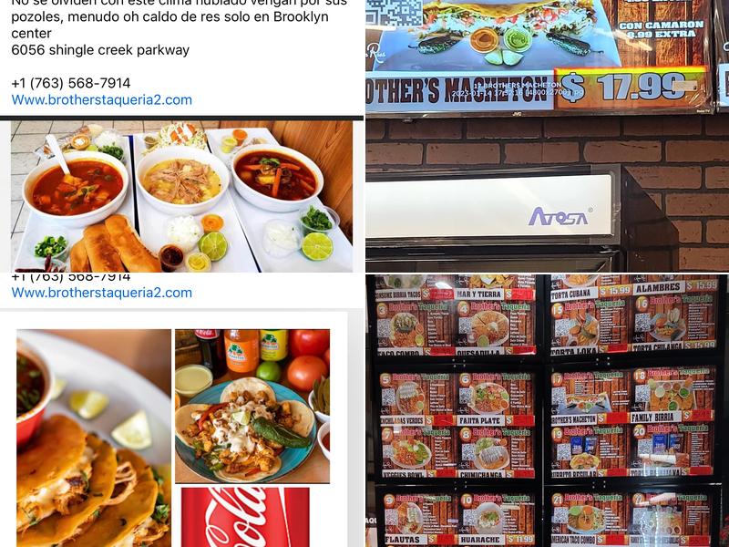 Brothers Taqueria Brooklyn Center Menu