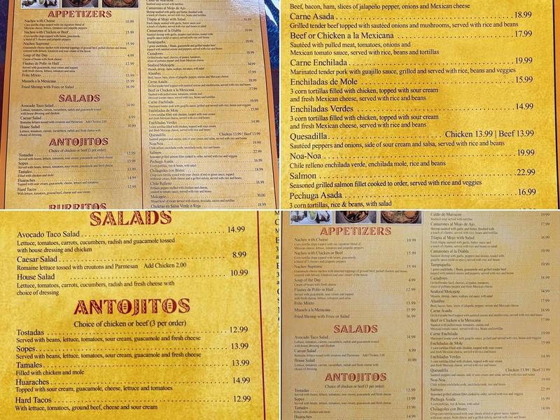 Cazadores 2 Mexican Restaurant Menu