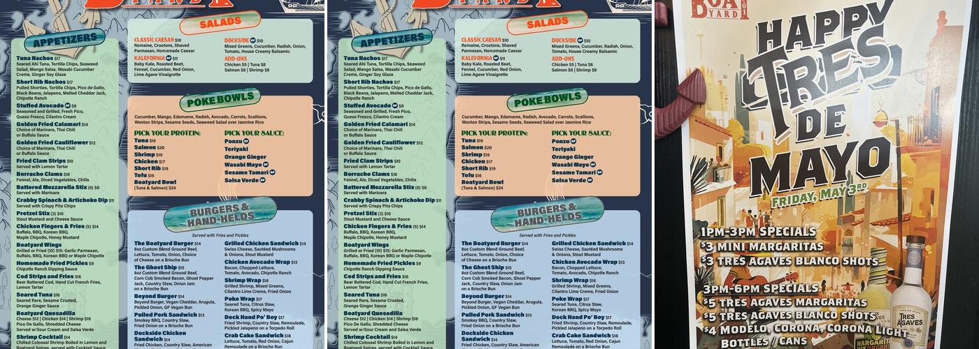 Boatyard401 Menu