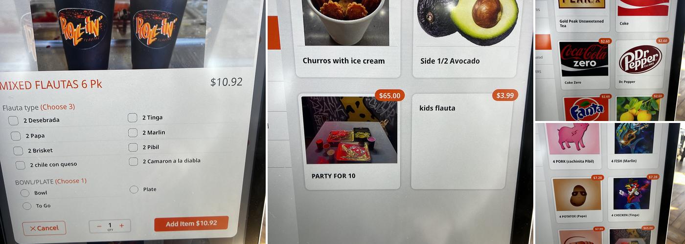 Roll-In Flautas Menu