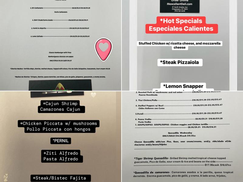 Mexcellent Deli Menu