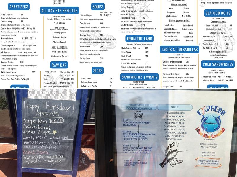 Express Seafood Que Rica Comida! Menu