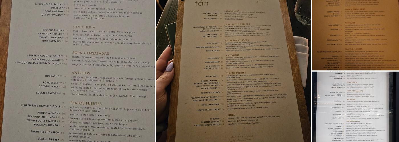 tán Menu