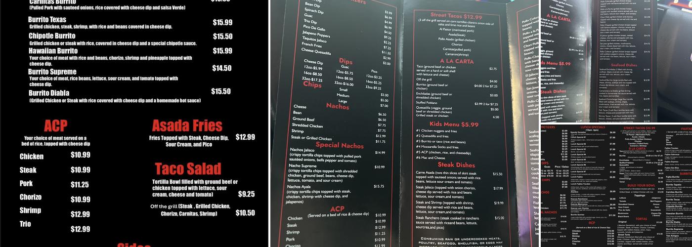 Jalisco Express Menu