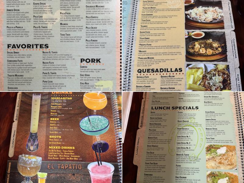 El Tapatio Menu