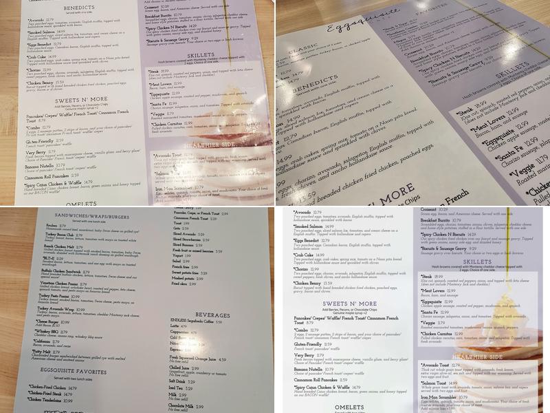 Eggsquisite Cafe Menu