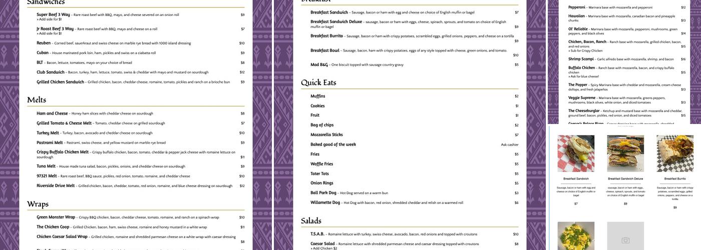 The Mad Platter Cafe Menu