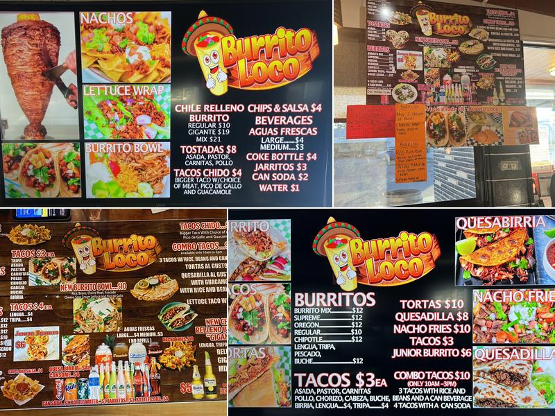 Burrito Loco Menu