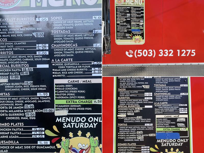 La Guerrero Menu
