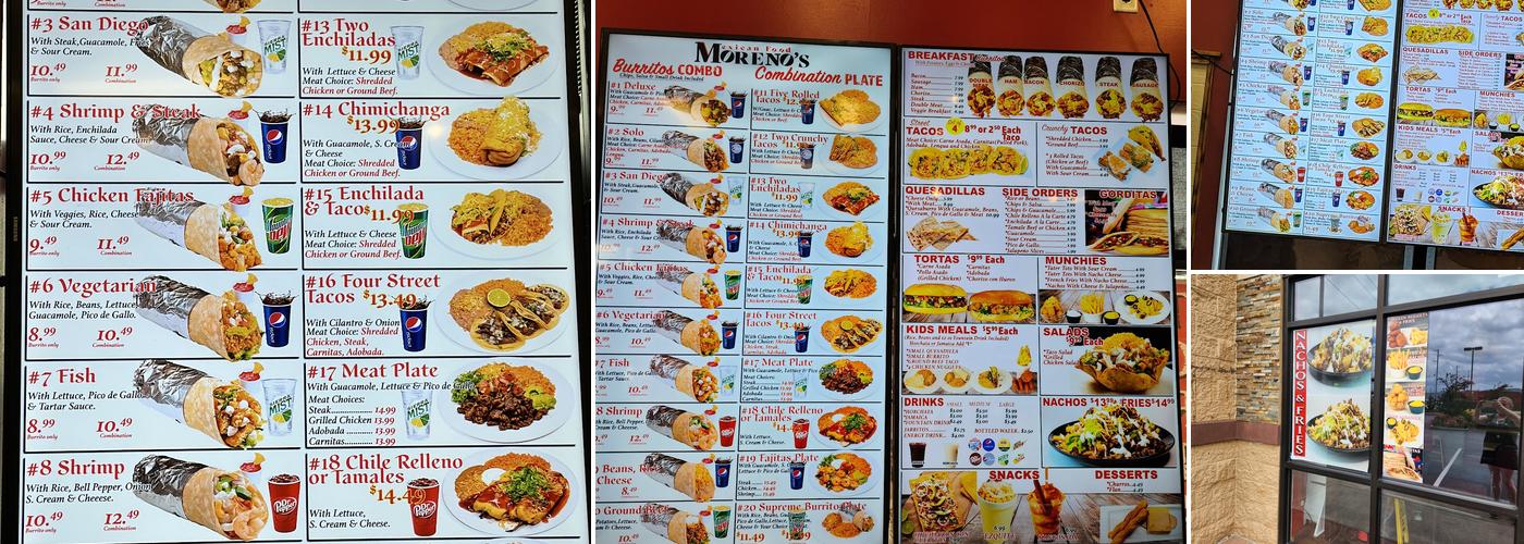 Moreno's Mexican Food Menu