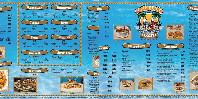 Restaurante La Costa Menu