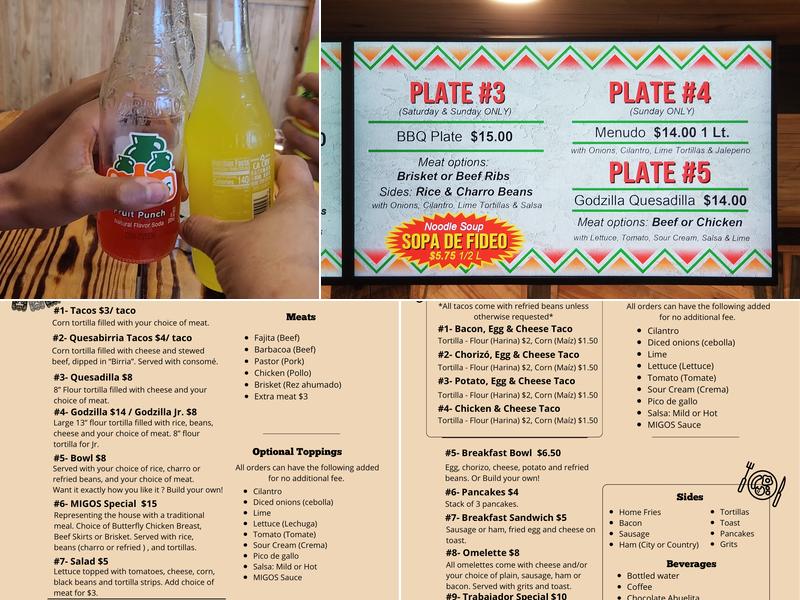 Migos Menu