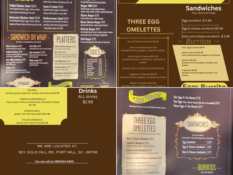 Samanta's Cafe Menu