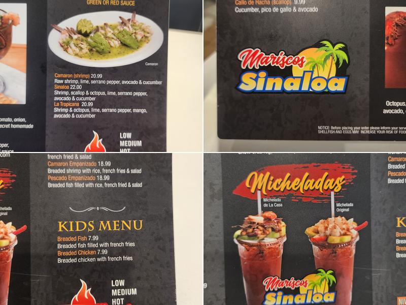 Mariscos Sinaloa (Little Elm) Menu