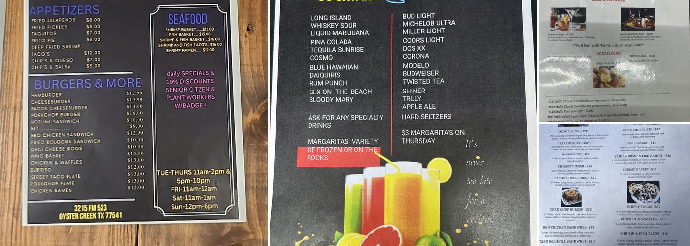 DeDe and KeKe's Menu