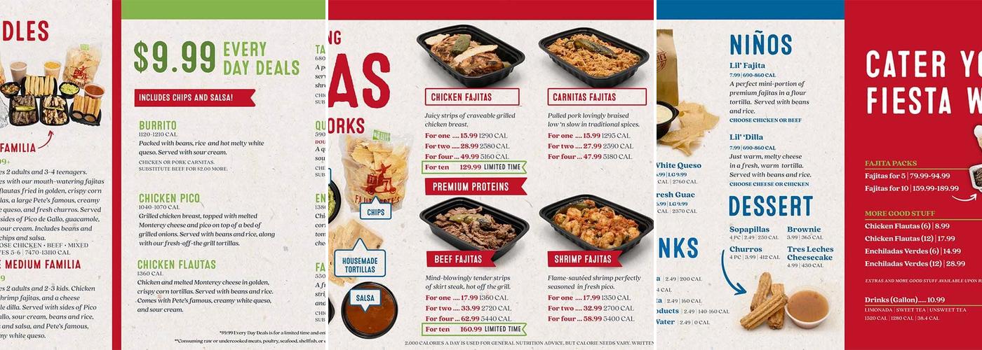 Fajita Pete's - Flower Mound Menu