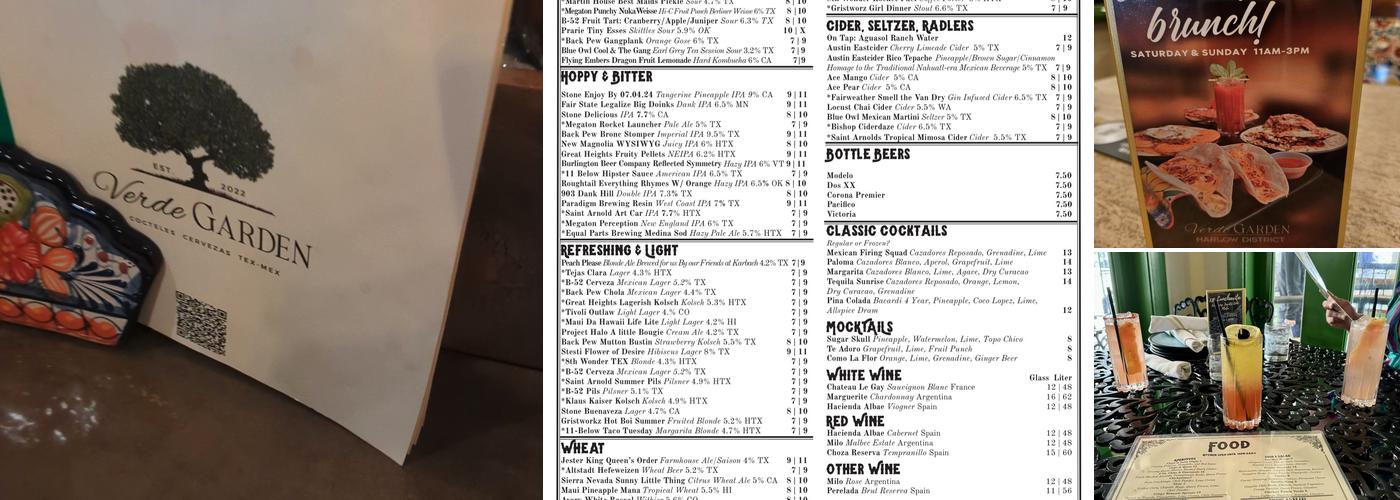 Verde Garden Menu