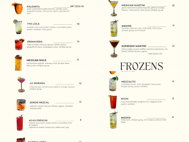 Lulu’s Menu
