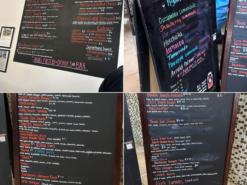 Pacheco Taco N Burger Menu