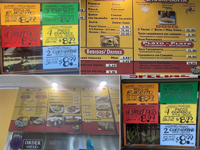 Los Tacos De La State Menu