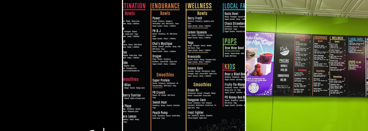 Rush Bowls Menu