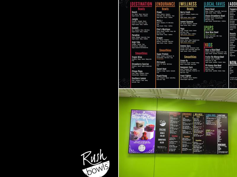 Rush Bowls Menu