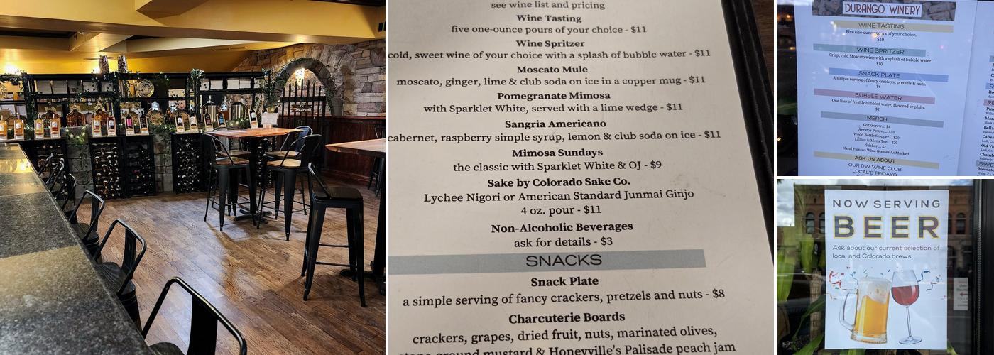 Durango Winery Menu