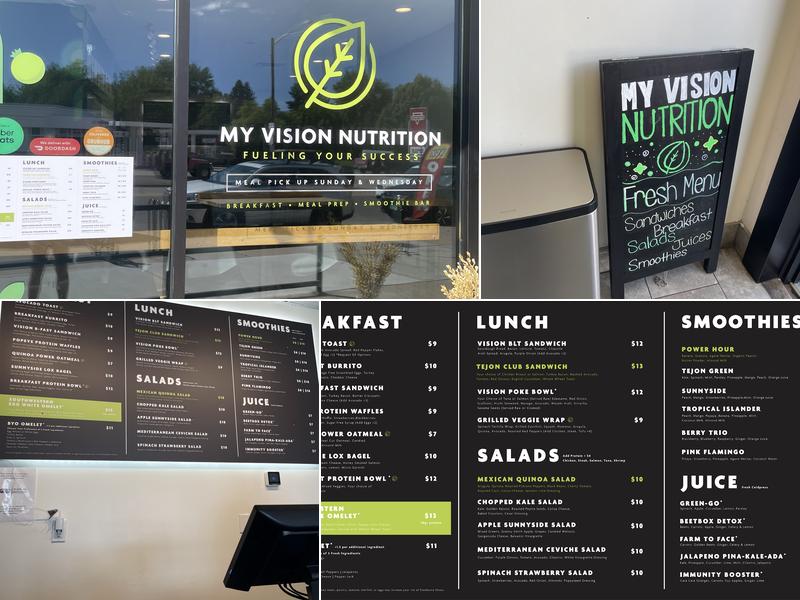 My Vision Nutrition Bonnie Brae Menu