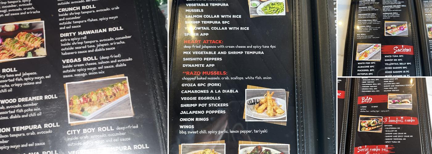 Razo Sushi Bar Menu