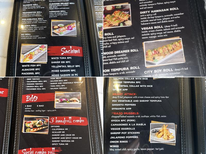 Razo Sushi Bar Menu