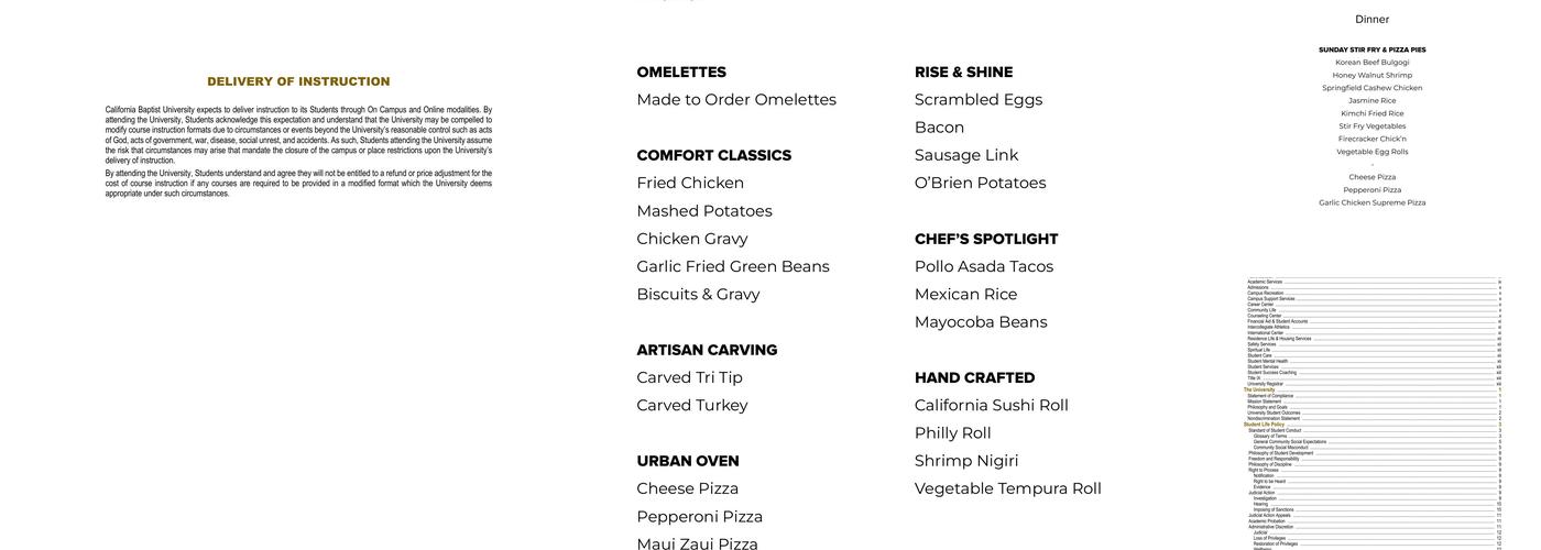 Alumni Dining Commons Menu