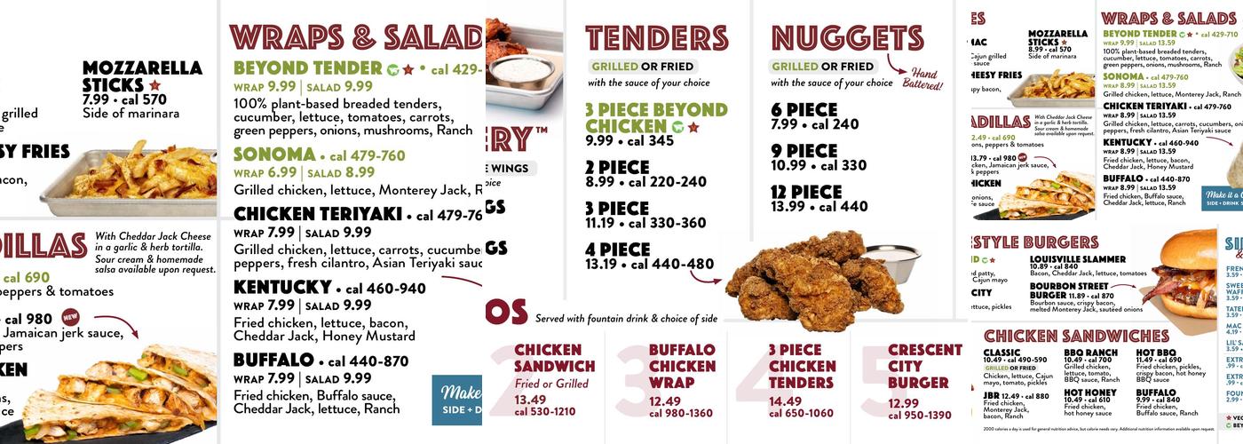 WOW Cafe Menu