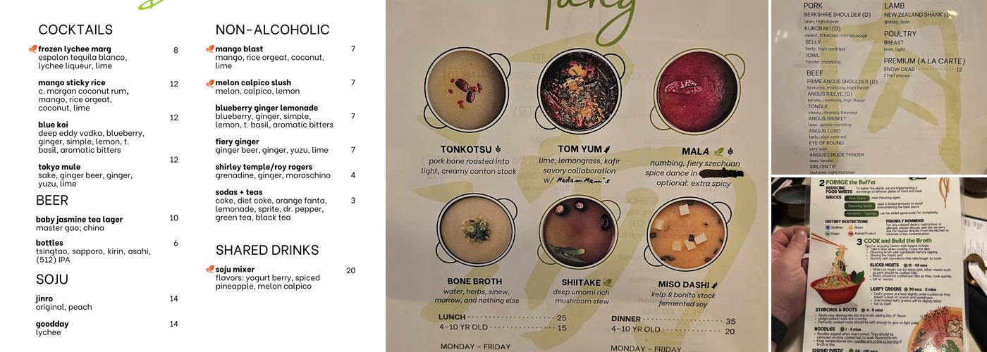 Soupleaf Hot Pot Menu